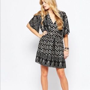 Free people chaos black metallic gold dress (C13